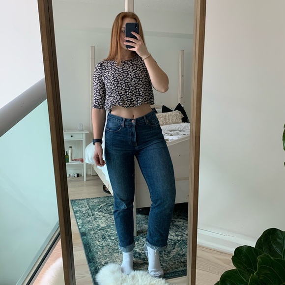 Anthropologie Floral Crop Top - Picture 1 of 4